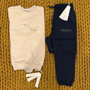 Fear of God Essentials Cream and Black Set